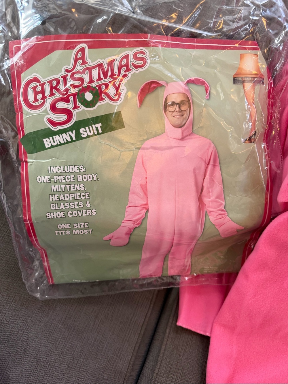 New adult one size Christmas story bunny costume